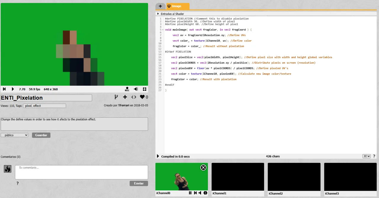 Shadertoy shader preview